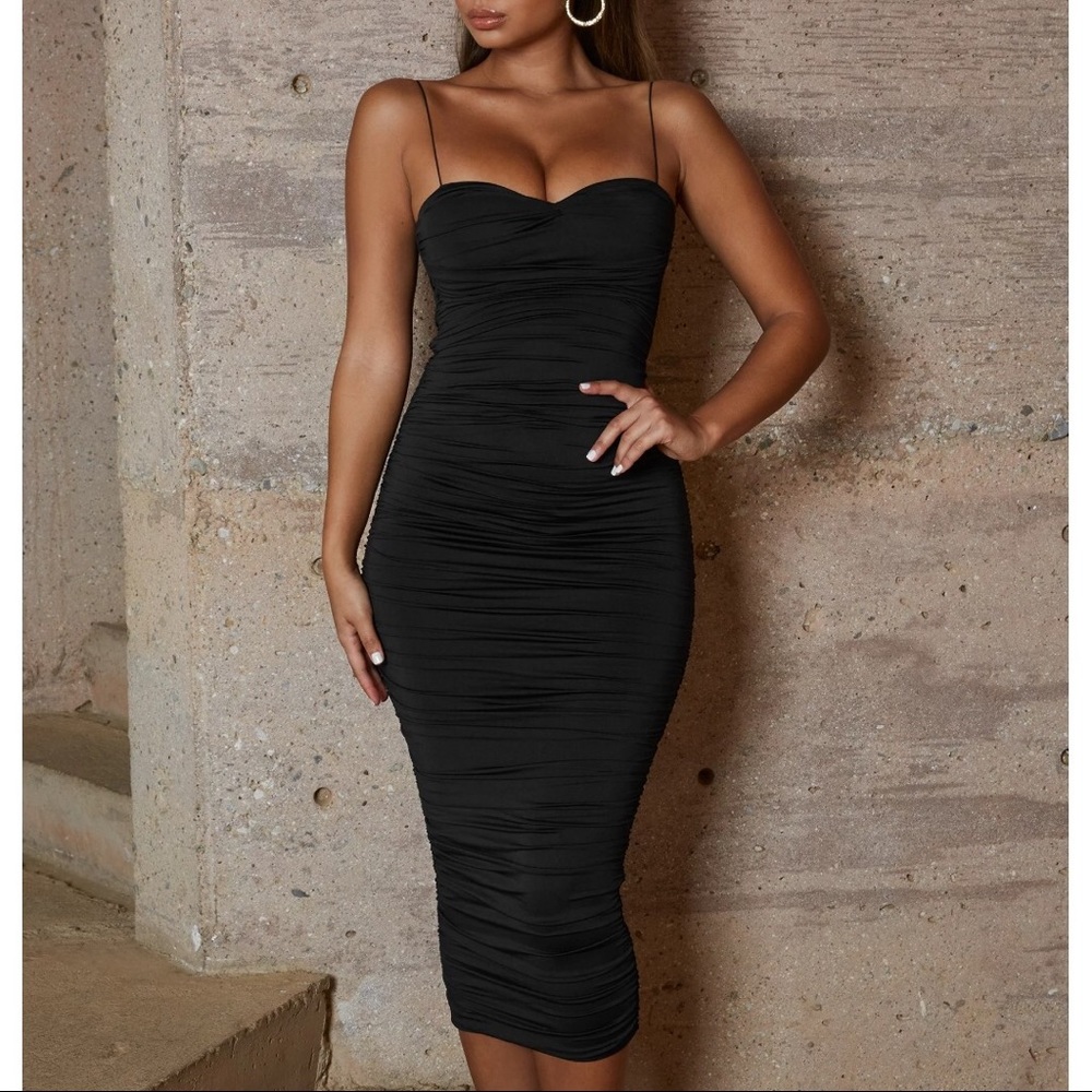 Oh Polly “Drop A Bombshell” Ruched Bodycon Dress